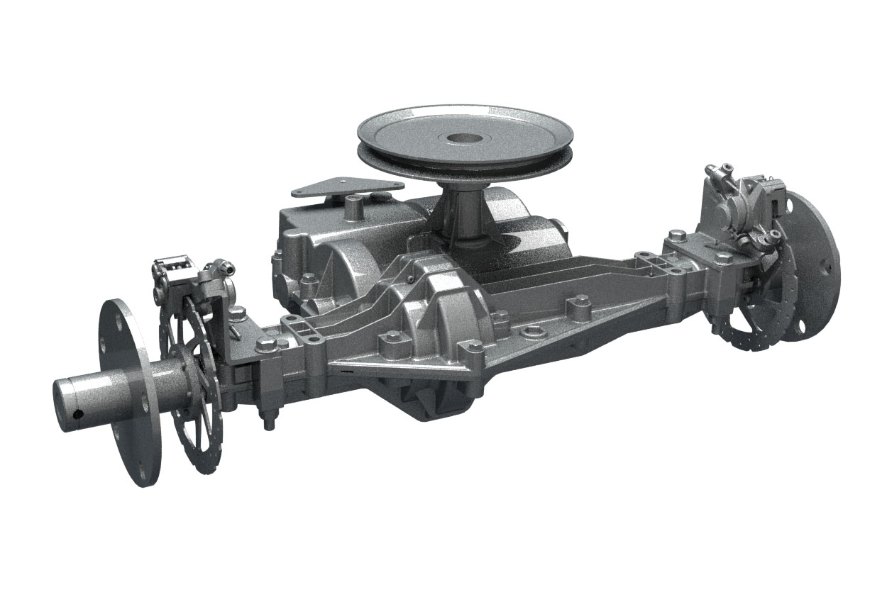 Motorna benzinska kosilica za korov i visoku travu WEIBANG WBBC7623LC, prikaz vešanja i menjača